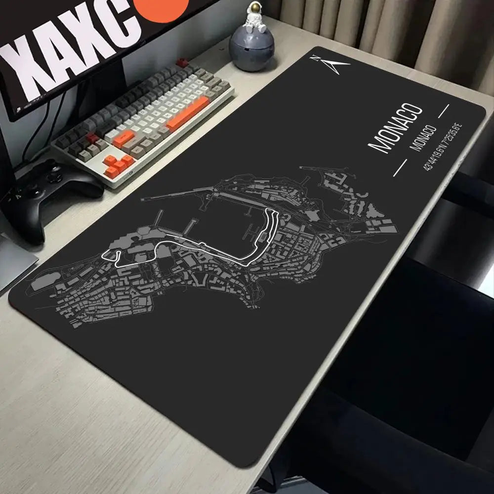 Formula 1 Racing Circuit Mouse Pad Desk Mouse Pad Cute HD Desk Pad Extended Gaming Keyboard Mats Large XXL Gamer Mousepad 90x40