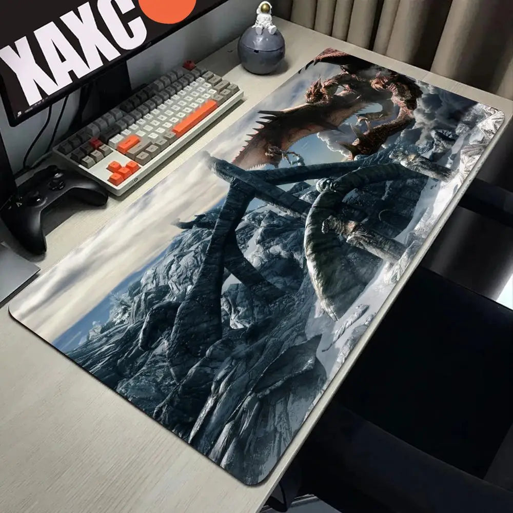 Skyrim Large Gaming Mouse Pad Computer Mousepad PC Gamer Laptop Mouse Mat Office Mausepad XXL Silicone Keyboard Mat Desk Pad