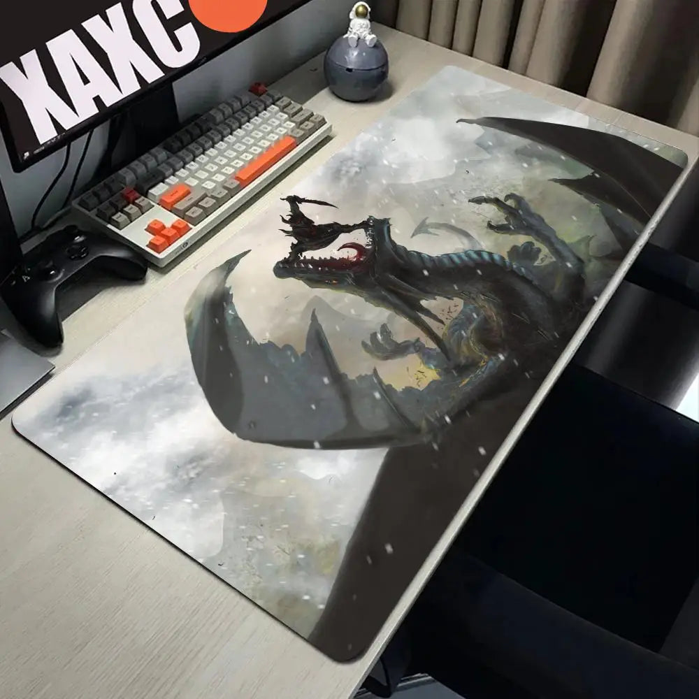 Skyrim Large Gaming Mouse Pad Computer Mousepad PC Gamer Laptop Mouse Mat Office Mausepad XXL Silicone Keyboard Mat Desk Pad