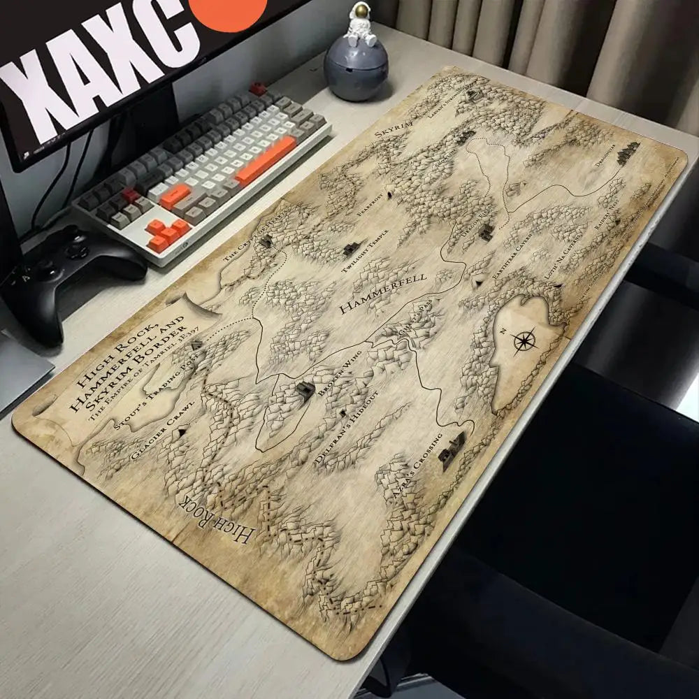 Skyrim Large Gaming Mouse Pad Computer Mousepad PC Gamer Laptop Mouse Mat Office Mausepad XXL Silicone Keyboard Mat Desk Pad