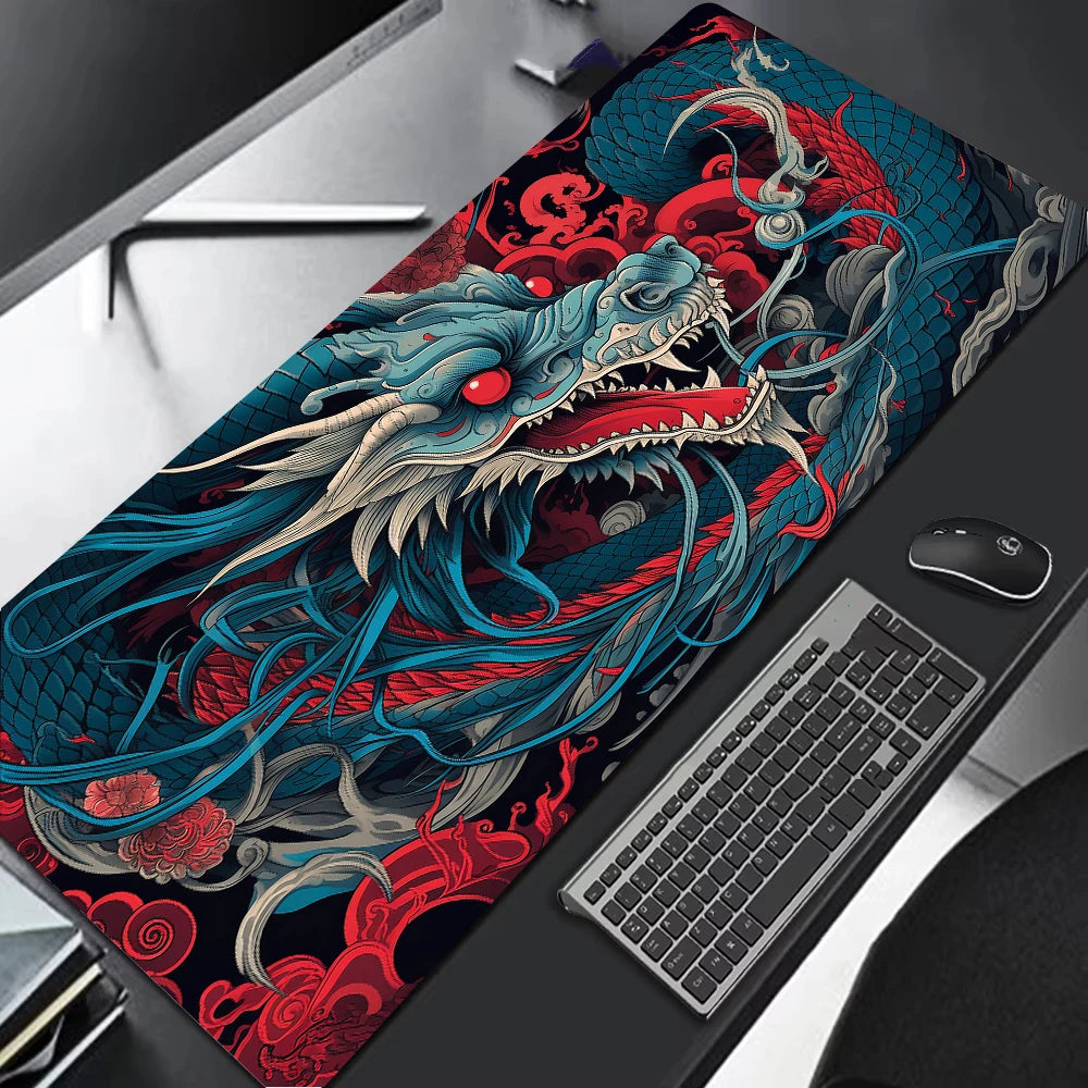 Japanese Dragon Large Gaming Mousepad XXL Keyboard Gamer 900x400 speed Mouse Pad on The Table Speed Desk Mat Anime