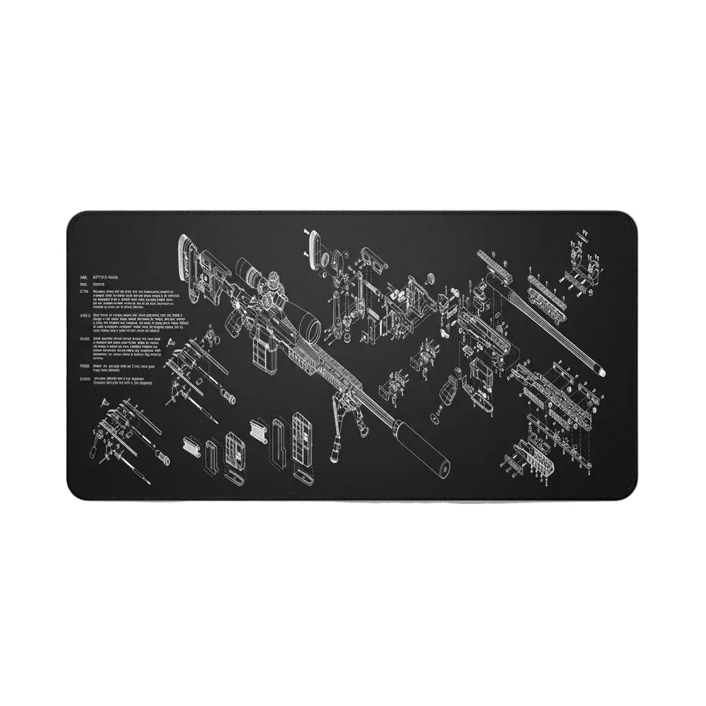 Black and White Guns Gaming Mouse Pad Large Non-slip Rubber Base Seamed Edge 900x400 PC Tablet Mat Mousepad Gamer Office Carpet
