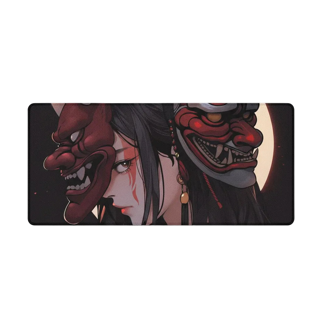 40x90cm Gaming Samurai Oni Mouse Pad Japan Mask Girl Deskmat Large Gamer Professional Premium Mousepad Speed Control Accessories