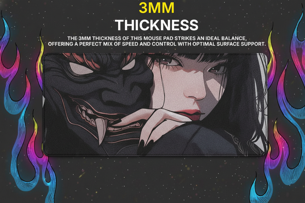 40x90cm Gaming Samurai Oni Mouse Pad Japan Mask Girl Deskmat Large Gamer Professional Premium Mousepad Speed Control Accessories