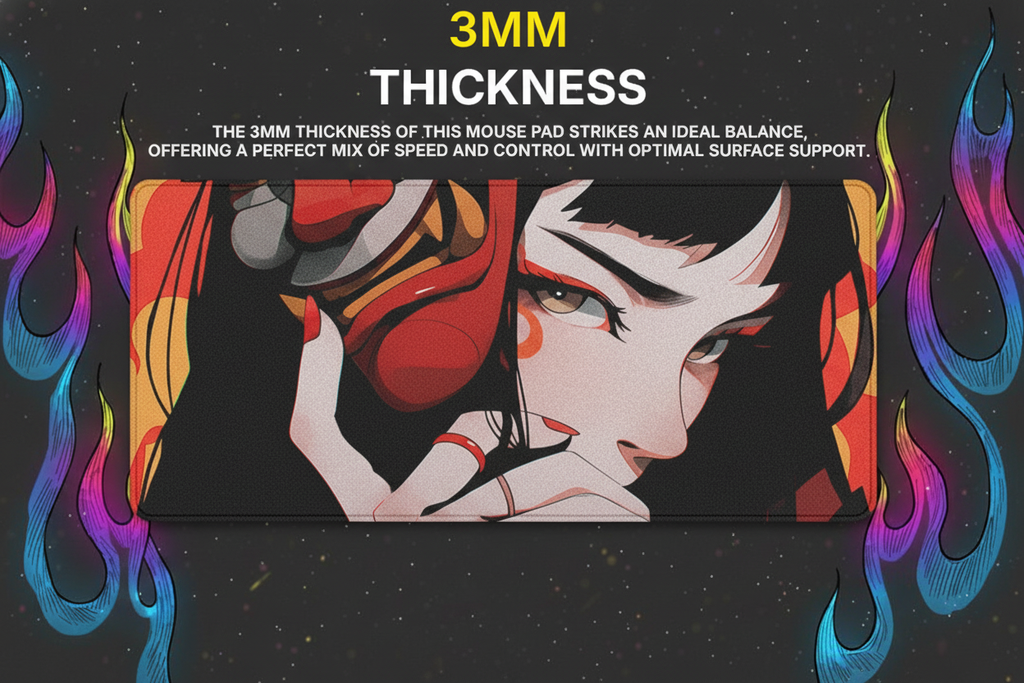 40x90cm Gaming Samurai Oni Mouse Pad Japan Mask Girl Deskmat Large Gamer Professional Premium Mousepad Speed Control Accessories