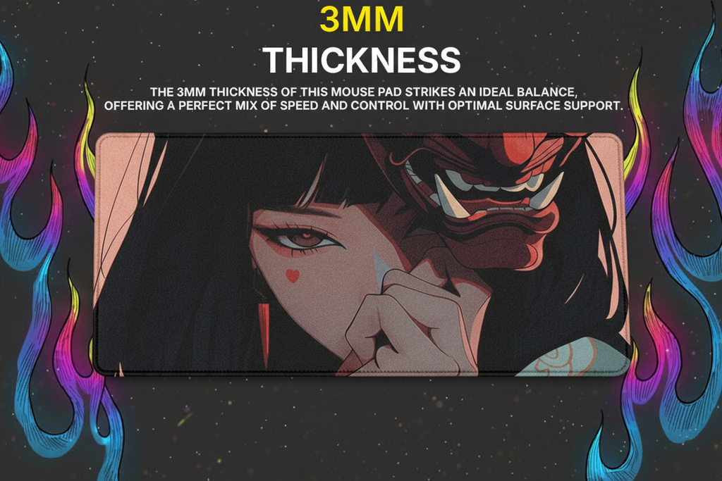 40x90cm Gaming Samurai Oni Mouse Pad Japan Mask Girl Deskmat Large Gamer Professional Premium Mousepad Speed Control Accessories