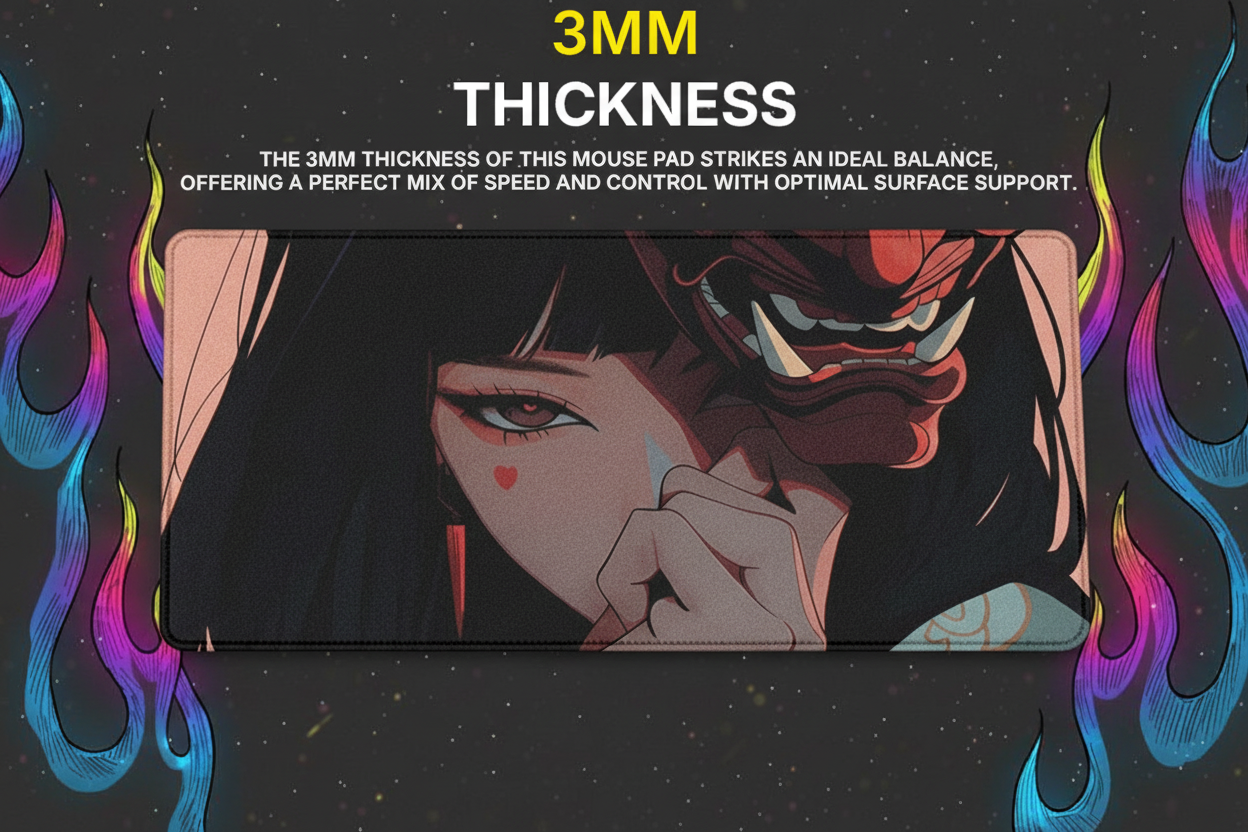 40x90cm Gaming Samurai Oni Mouse Pad Japan Mask Girl Deskmat Large Gamer Professional Premium Mousepad Speed Control Accessories