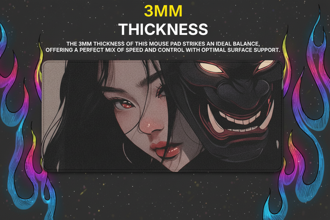 40x90cm Gaming Samurai Oni Mouse Pad Japan Mask Girl Deskmat Large Gamer Professional Premium Mousepad Speed Control Accessories