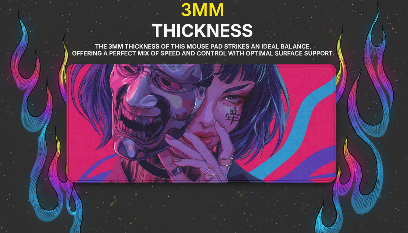 40x90cm Gaming Samurai Oni Mouse Pad Japan Mask Girl Deskmat Large Gamer Professional Premium Mousepad Speed Control Accessories