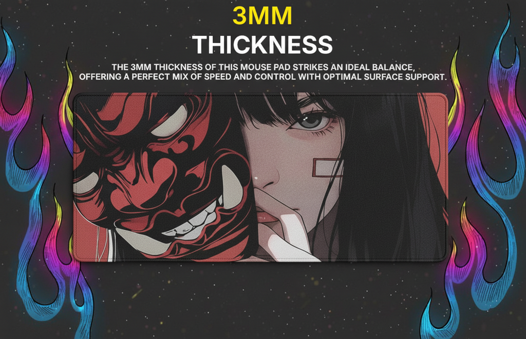 40x90cm Gaming Samurai Oni Mouse Pad Japan Mask Girl Deskmat Large Gamer Professional Premium Mousepad Speed Control Accessories