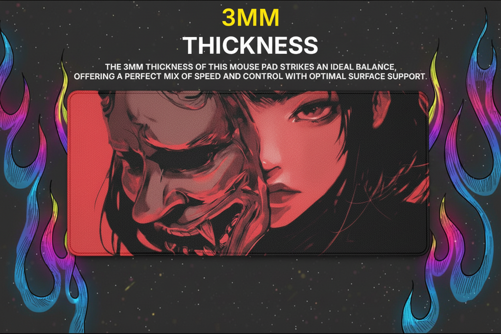 40x90cm Gaming Samurai Oni Mouse Pad Japan Mask Girl Deskmat Large Gamer Professional Premium Mousepad Speed Control Accessories