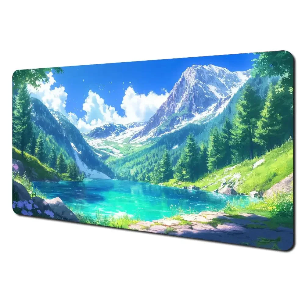 Summer scenery and orange cat Mouse Pad Desk Mat Gaming mat gamer pc accessories rubber anti-slip keypad expansion mousepad
