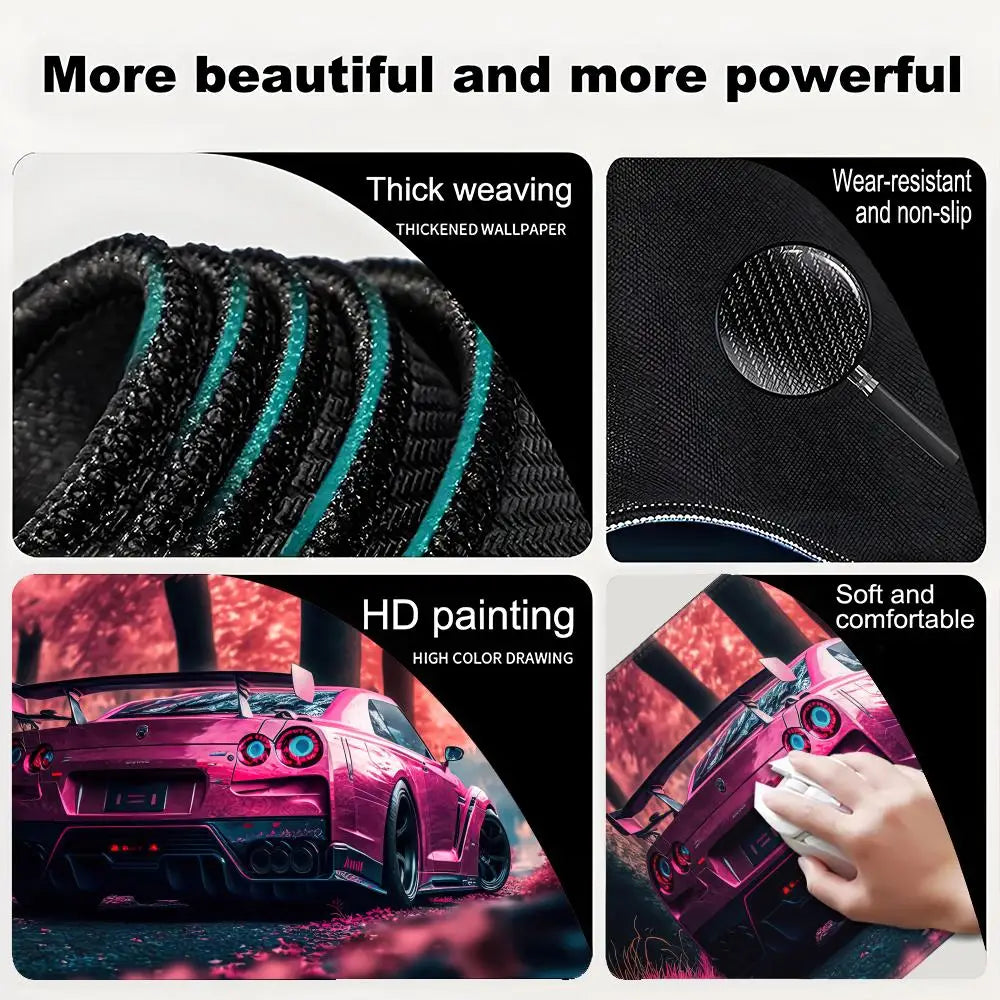 Racing GTR Sports Car Mousepad Cartoon Lockedge Large Gaming Mouse Pad Computer Gamer Keyboard Mouse Mat Desk For PC Desk Pad