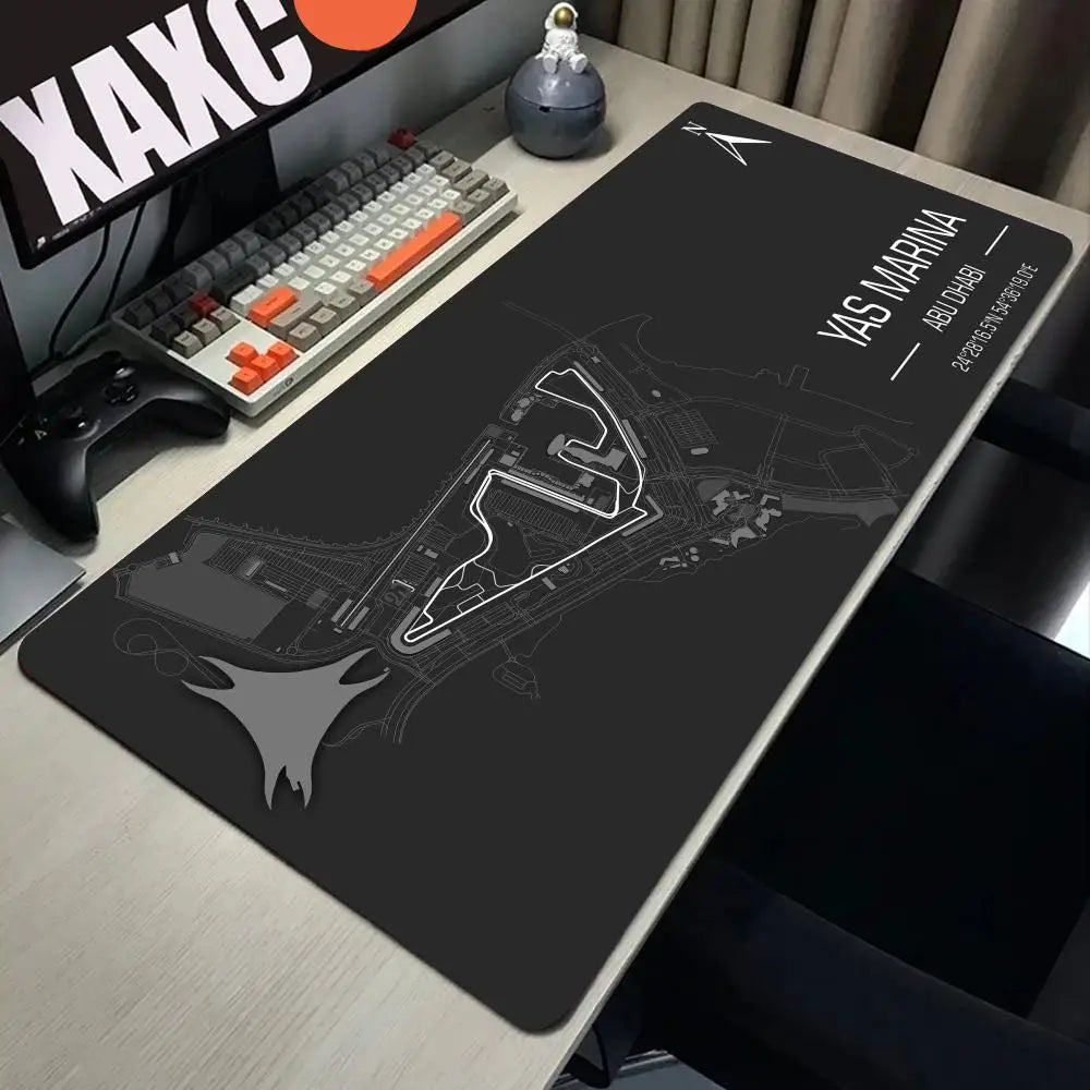 Formula 1 Racing Circuit Mouse Pad Desk Mouse Pad Cute HD Desk Pad Extended Gaming Keyboard Mats Large XXL Gamer Mousepad 90x40