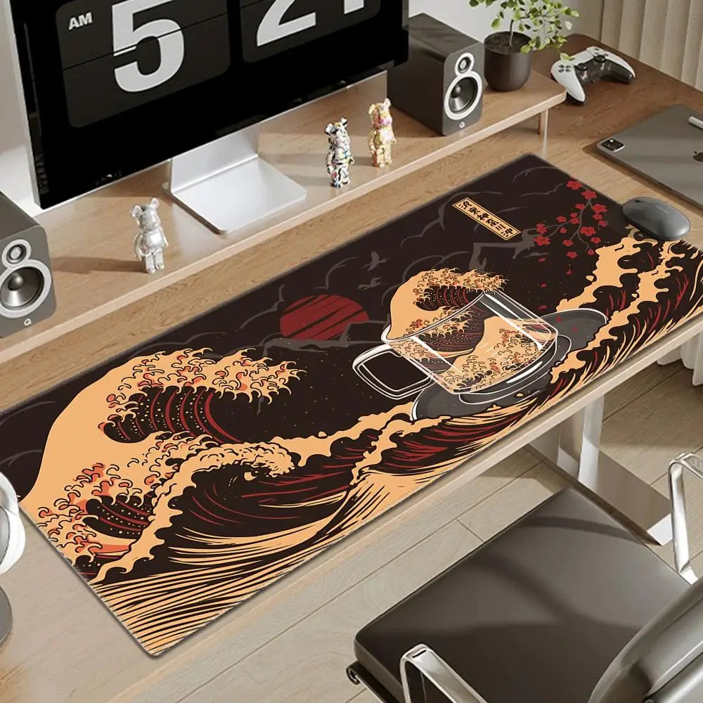 Computer Art Mouse Pad Japan The Great Wave of Kanagawa Large Gaming Mousepad Gamer XL Rubber Otaku Keyboard Pad Laptop Desk Mat