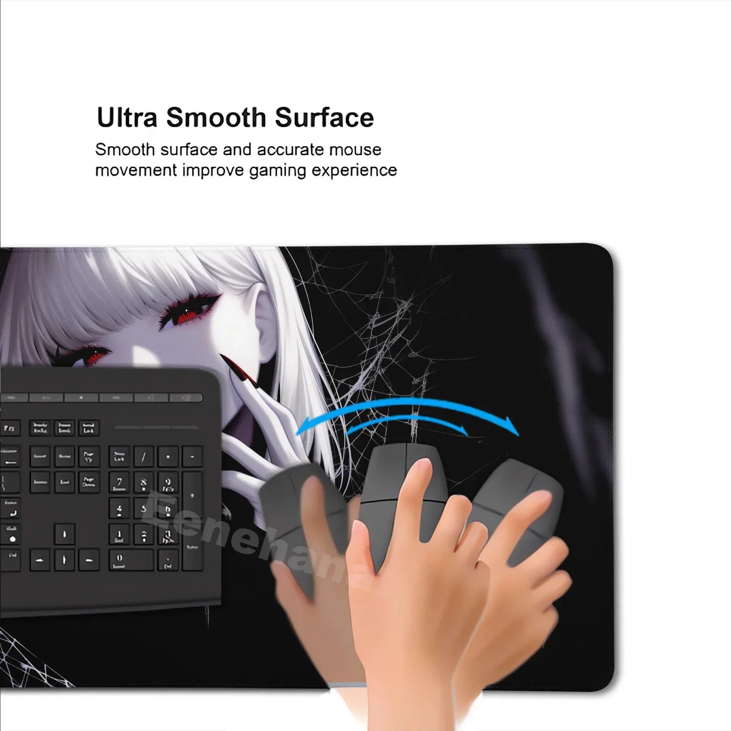 ftvae Devil Mask Rubber Mousepad Anime Goth Girls Gaming Mouse Mat Gamer Locking Edge Computer Mouse Pad Big Office HD Print Des