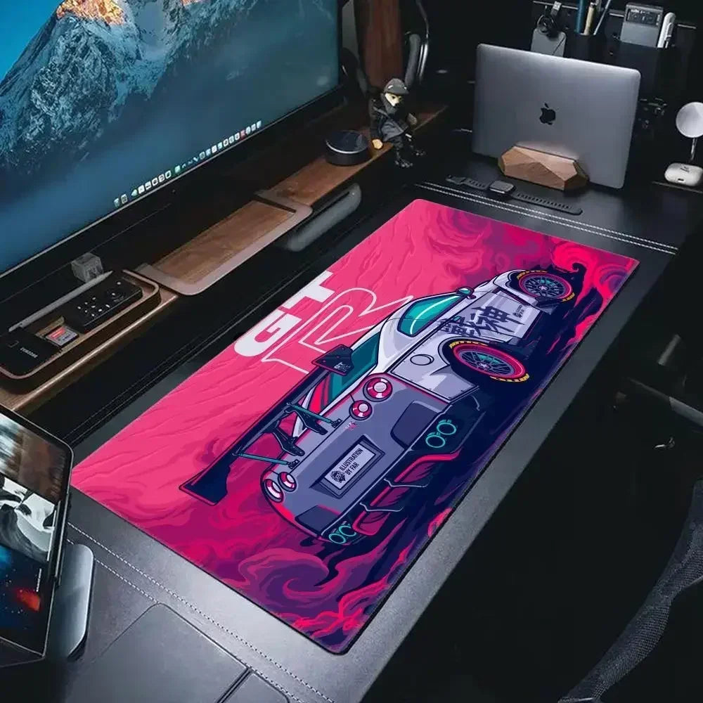 ftvae New Arrivals Sports Car Mouse Pad XXL Gaming Accessories Office Gamer Keyboard Desk Mat Non-Slip Laptop Large Anime GTR Mo