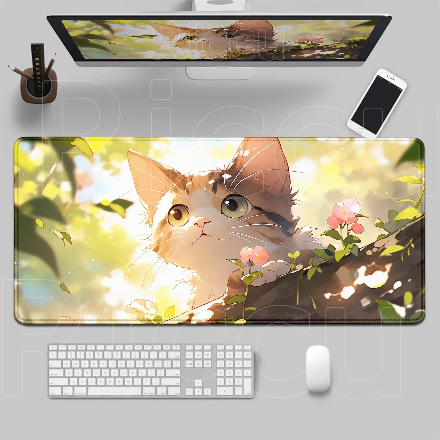 New Original Mouse Pad Anime Cute Cat Mousepad 400x700mm Large Keyboard Mats Kawaii Desk Mat Company Desk Pad for Gift Mousepads