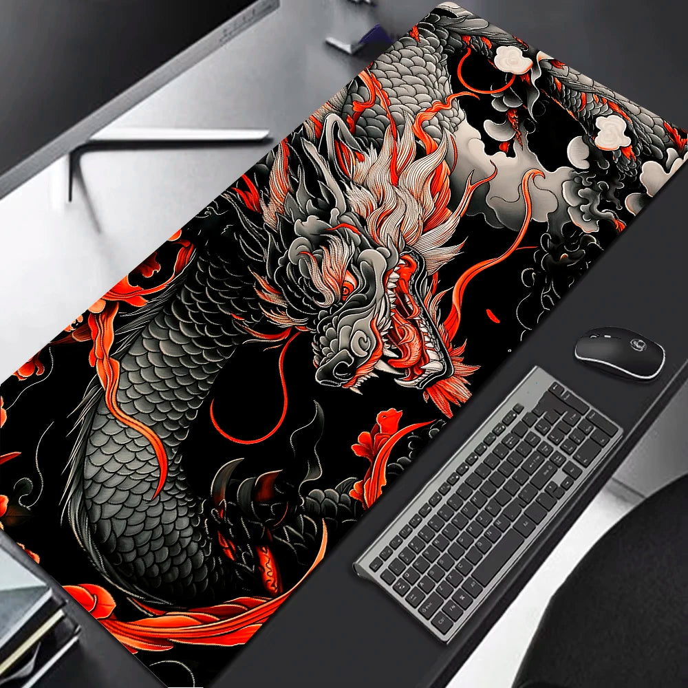 Japanese Dragon Large Gaming Mousepad XXL Keyboard Gamer 900x400 speed Mouse Pad on The Table Speed Desk Mat Anime