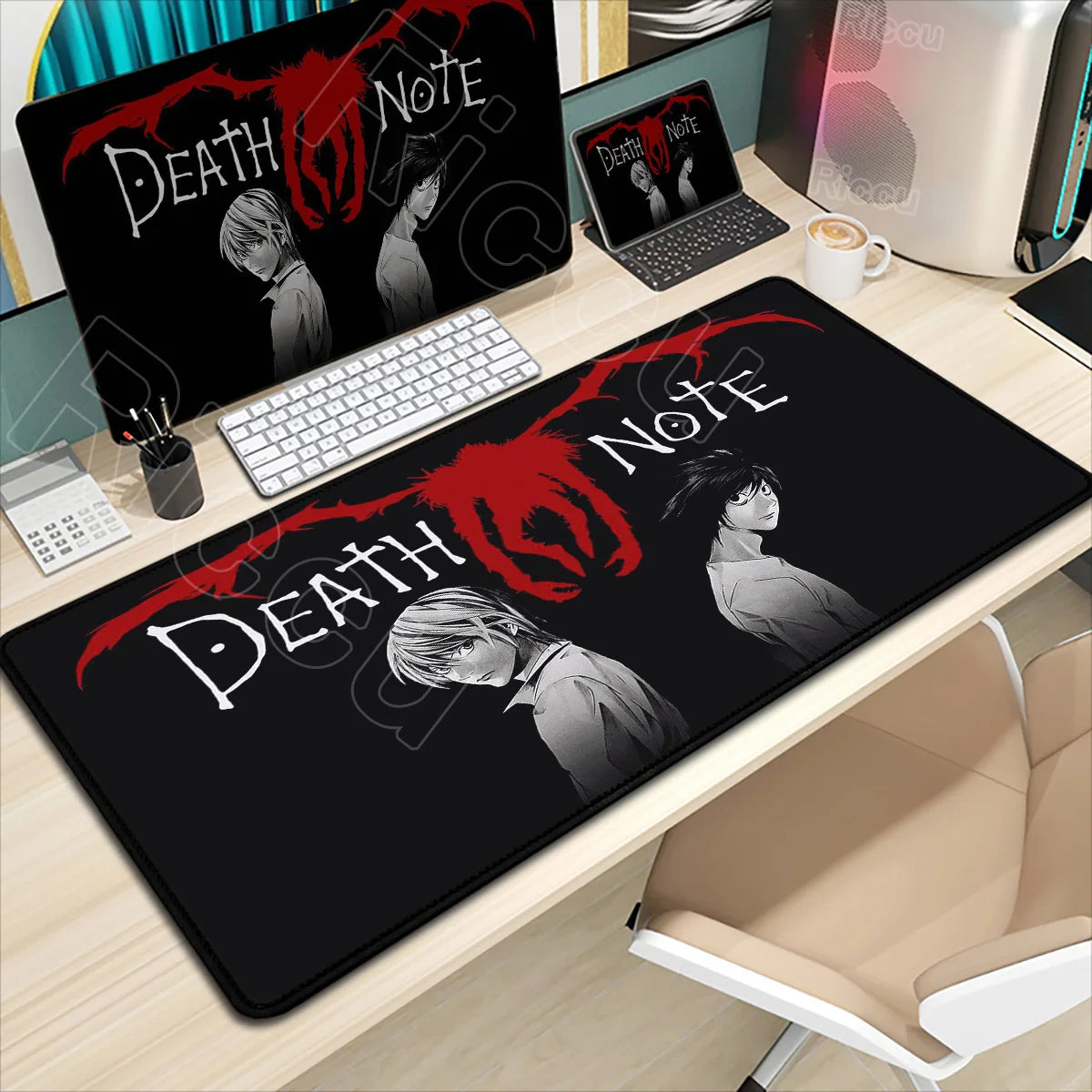 HD Printing New DEATH NOTE Mousepad Large Anime Mouse Pad XXL Oversized Gaming Keyboard Laptop Desk Mats PC Computer Accessories