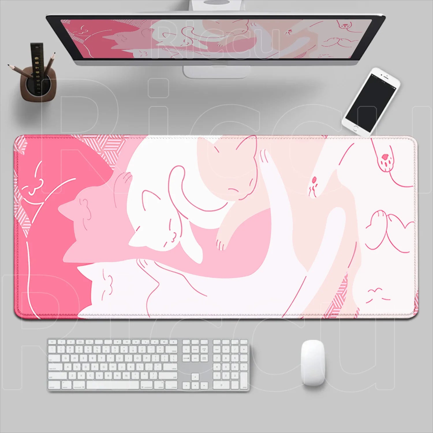 New Original Mouse Pad Anime Cute Cat Mousepad 400x700mm Large Keyboard Mats Kawaii Desk Mat Company Desk Pad for Gift Mousepads