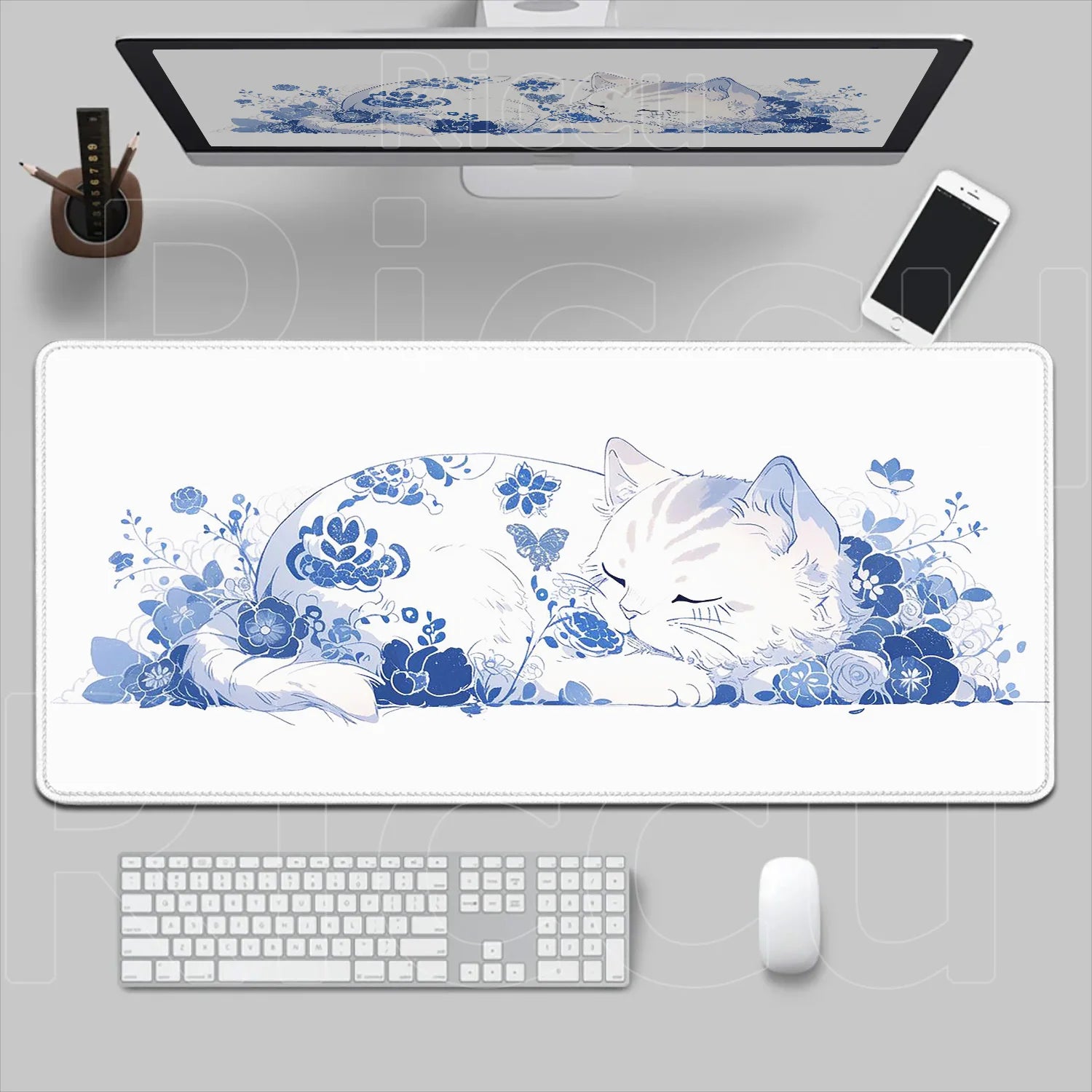 New Original Mouse Pad Anime Cute Cat Mousepad 400x700mm Large Keyboard Mats Kawaii Desk Mat Company Desk Pad for Gift Mousepads