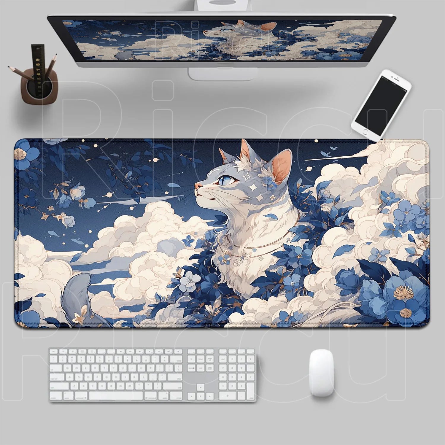 New Original Mouse Pad Anime Cute Cat Mousepad 400x700mm Large Keyboard Mats Kawaii Desk Mat Company Desk Pad for Gift Mousepads