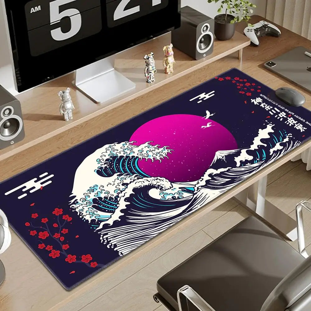 Computer Art Mouse Pad Japan The Great Wave of Kanagawa Large Gaming Mousepad Gamer XL Rubber Otaku Keyboard Pad Laptop Desk Mat