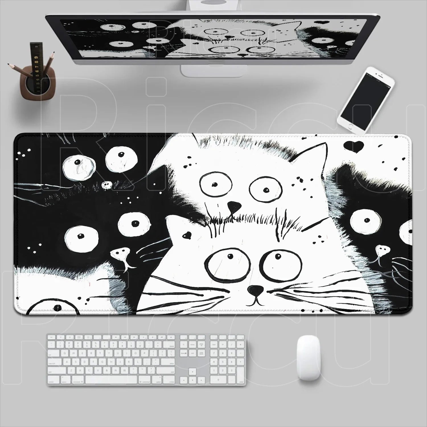 New Original Mouse Pad Anime Cute Cat Mousepad 400x700mm Large Keyboard Mats Kawaii Desk Mat Company Desk Pad for Gift Mousepads