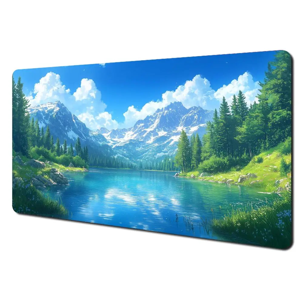 Summer scenery and orange cat Mouse Pad Desk Mat Gaming mat gamer pc accessories rubber anti-slip keypad expansion mousepad