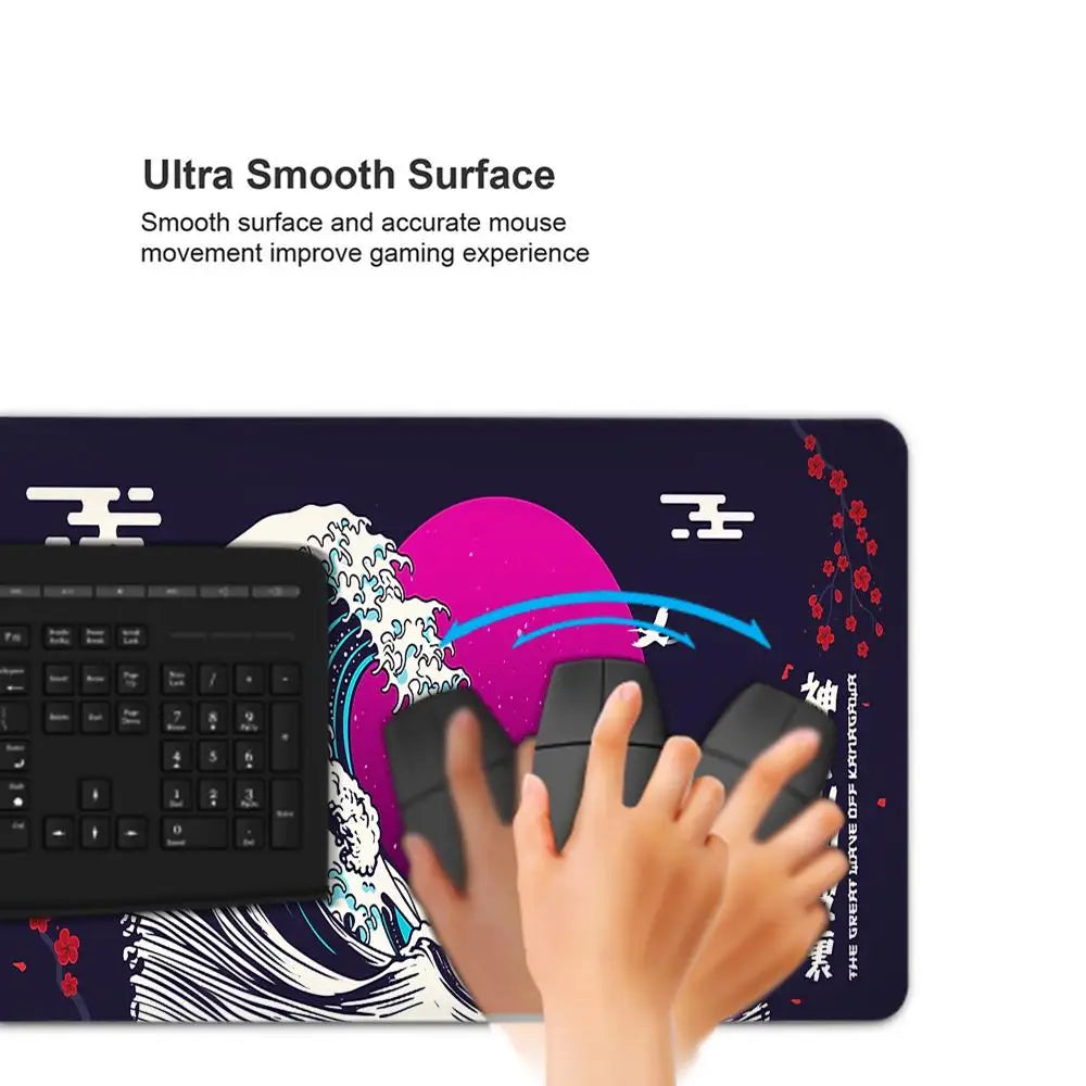 Computer Art Mouse Pad Japan The Great Wave of Kanagawa Large Gaming Mousepad Gamer XL Rubber Otaku Keyboard Pad Laptop Desk Mat