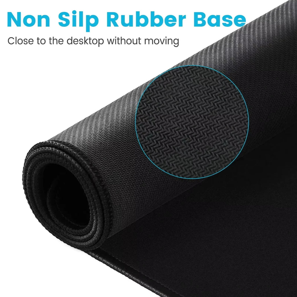Black Mouse Pad  large mousemat computer gamer office stitched edge keyboard desk mat washable non-slip