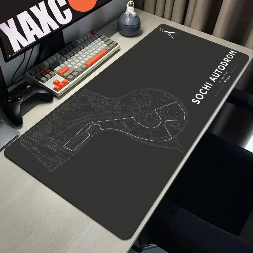Formula 1 Racing Circuit Mouse Pad Desk Mouse Pad Cute HD Desk Pad Extended Gaming Keyboard Mats Large XXL Gamer Mousepad 90x40