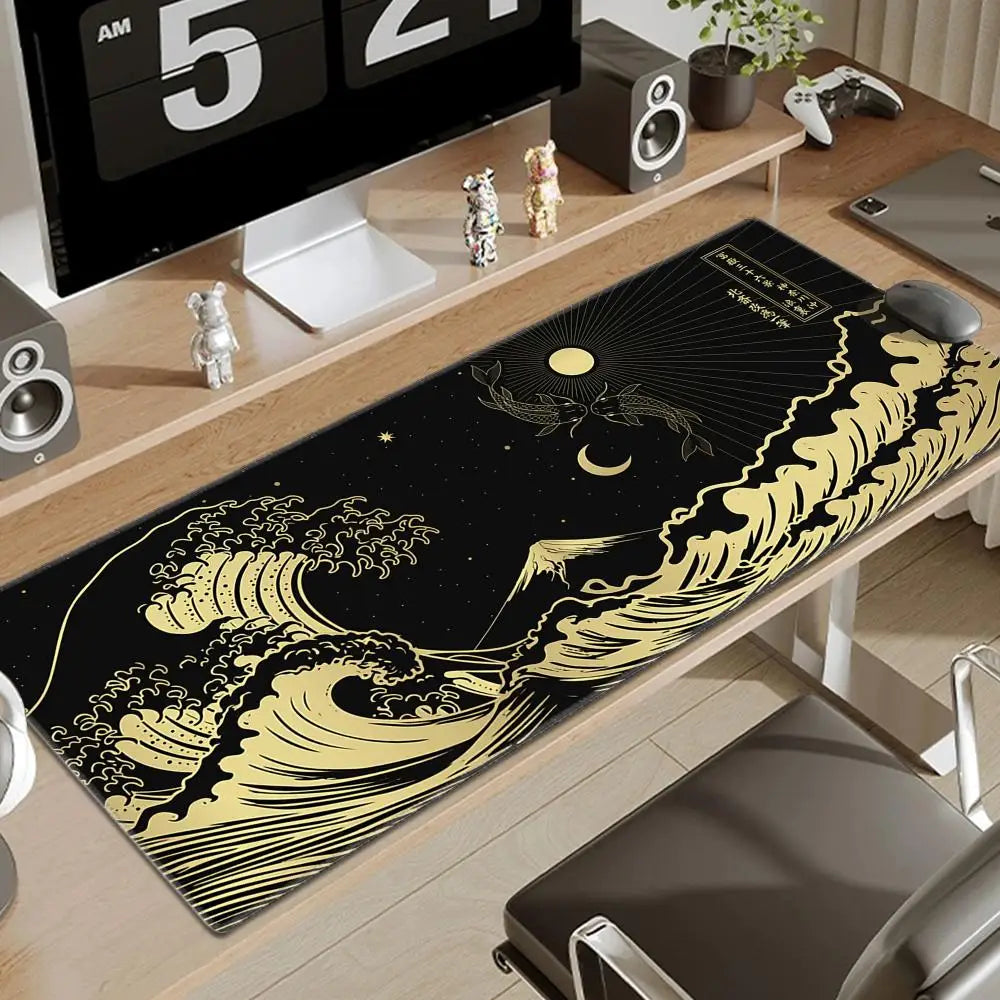 Computer Art Mouse Pad Japan The Great Wave of Kanagawa Large Gaming Mousepad Gamer XL Rubber Otaku Keyboard Pad Laptop Desk Mat
