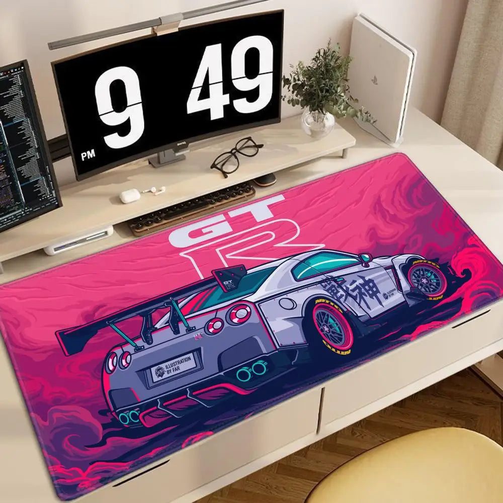 Racing GTR Sports Car Mousepad Cartoon Lockedge Large Gaming Mouse Pad Computer Gamer Keyboard Mouse Mat Desk For PC Desk Pad