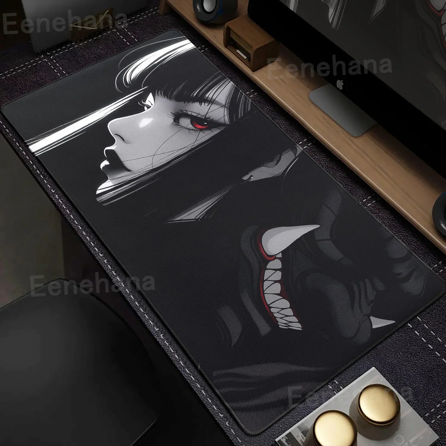 ftvae Devil Mask Rubber Mousepad Anime Goth Girls Gaming Mouse Mat Gamer Locking Edge Computer Mouse Pad Big Office HD Print Des