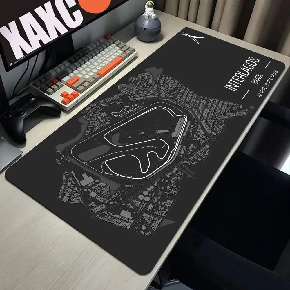 Formula 1 Racing Circuit Mouse Pad Desk Mouse Pad Cute HD Desk Pad Extended Gaming Keyboard Mats Large XXL Gamer Mousepad 90x40