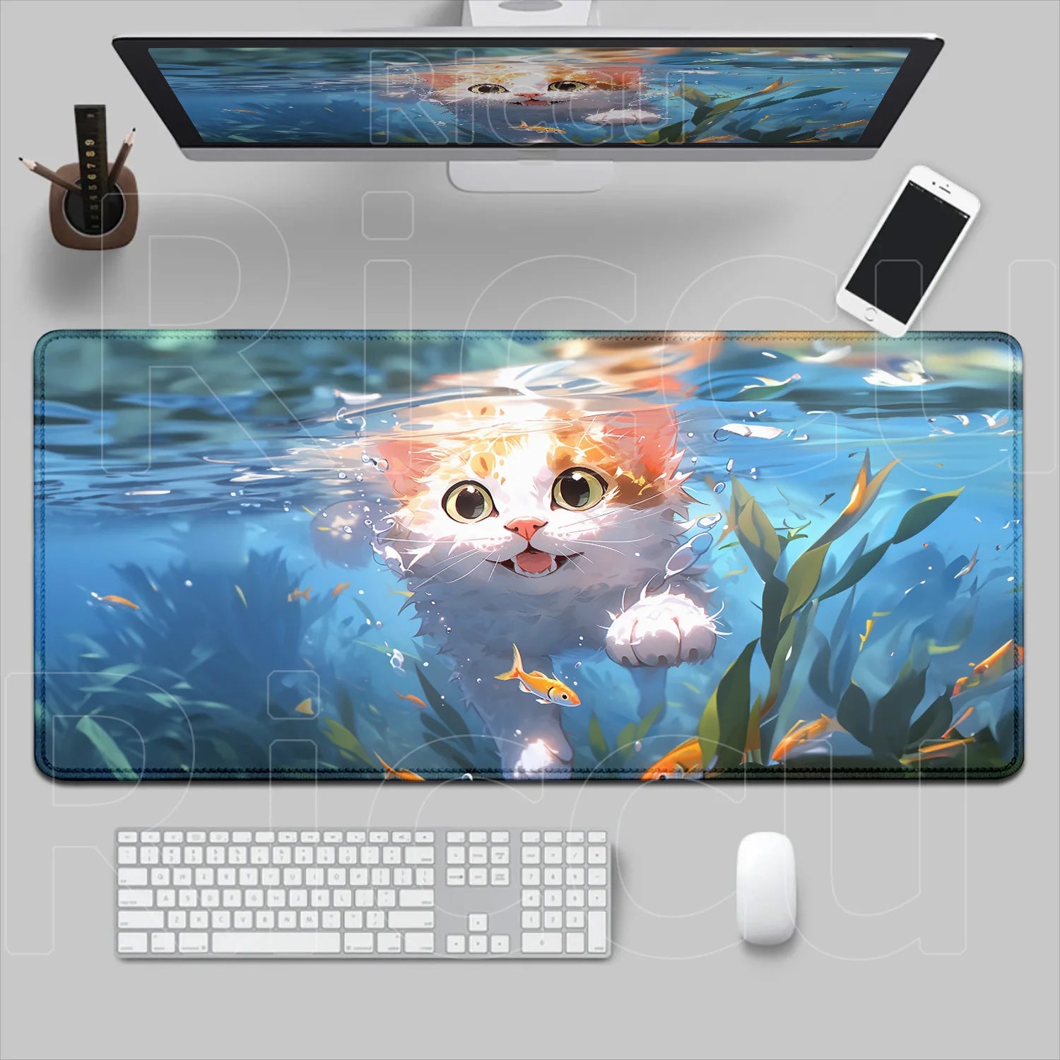 New Original Mouse Pad Anime Cute Cat Mousepad 400x700mm Large Keyboard Mats Kawaii Desk Mat Company Desk Pad for Gift Mousepads
