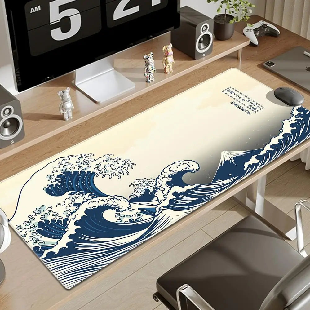 Computer Art Mouse Pad Japan The Great Wave of Kanagawa Large Gaming Mousepad Gamer XL Rubber Otaku Keyboard Pad Laptop Desk Mat