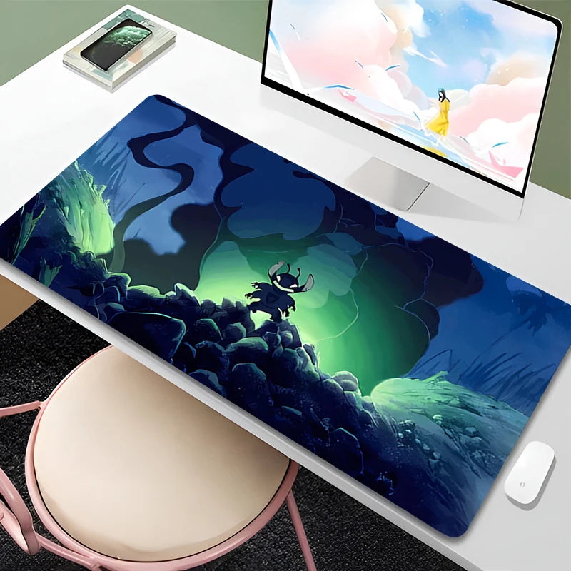 Mouse Pad Anime Green Plants Kawaii Mousepad PC Cartoon Stitch HD Print XXL Desk Mat Laptop Cute Gaming Accessories Keyboard Pad