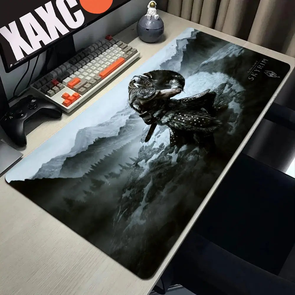 Skyrim Large Gaming Mouse Pad Computer Mousepad PC Gamer Laptop Mouse Mat Office Mausepad XXL Silicone Keyboard Mat Desk Pad