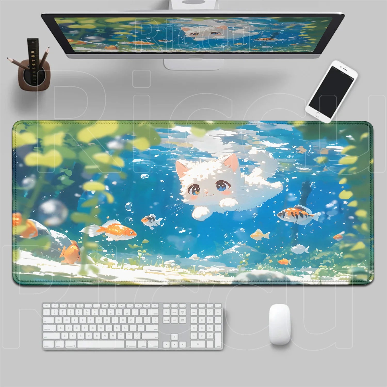 New Original Mouse Pad Anime Cute Cat Mousepad 400x700mm Large Keyboard Mats Kawaii Desk Mat Company Desk Pad for Gift Mousepads