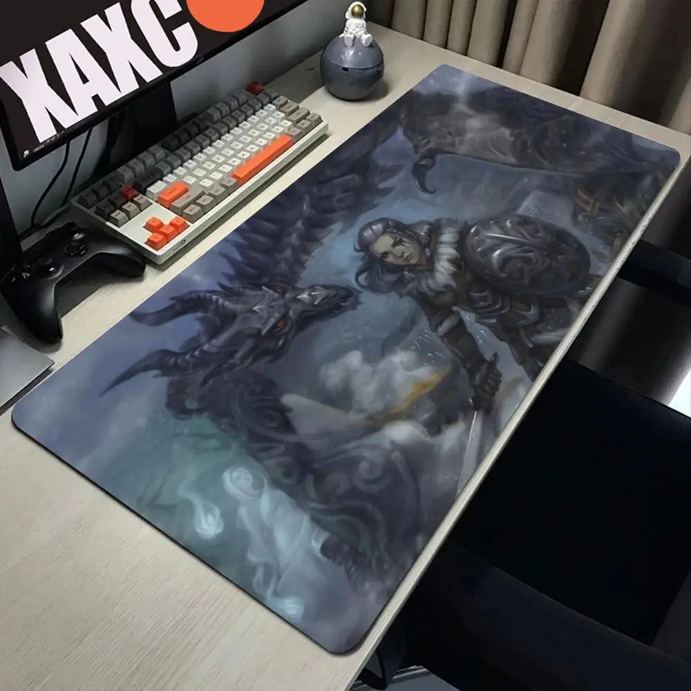 Skyrim Large Gaming Mouse Pad Computer Mousepad PC Gamer Laptop Mouse Mat Office Mausepad XXL Silicone Keyboard Mat Desk Pad