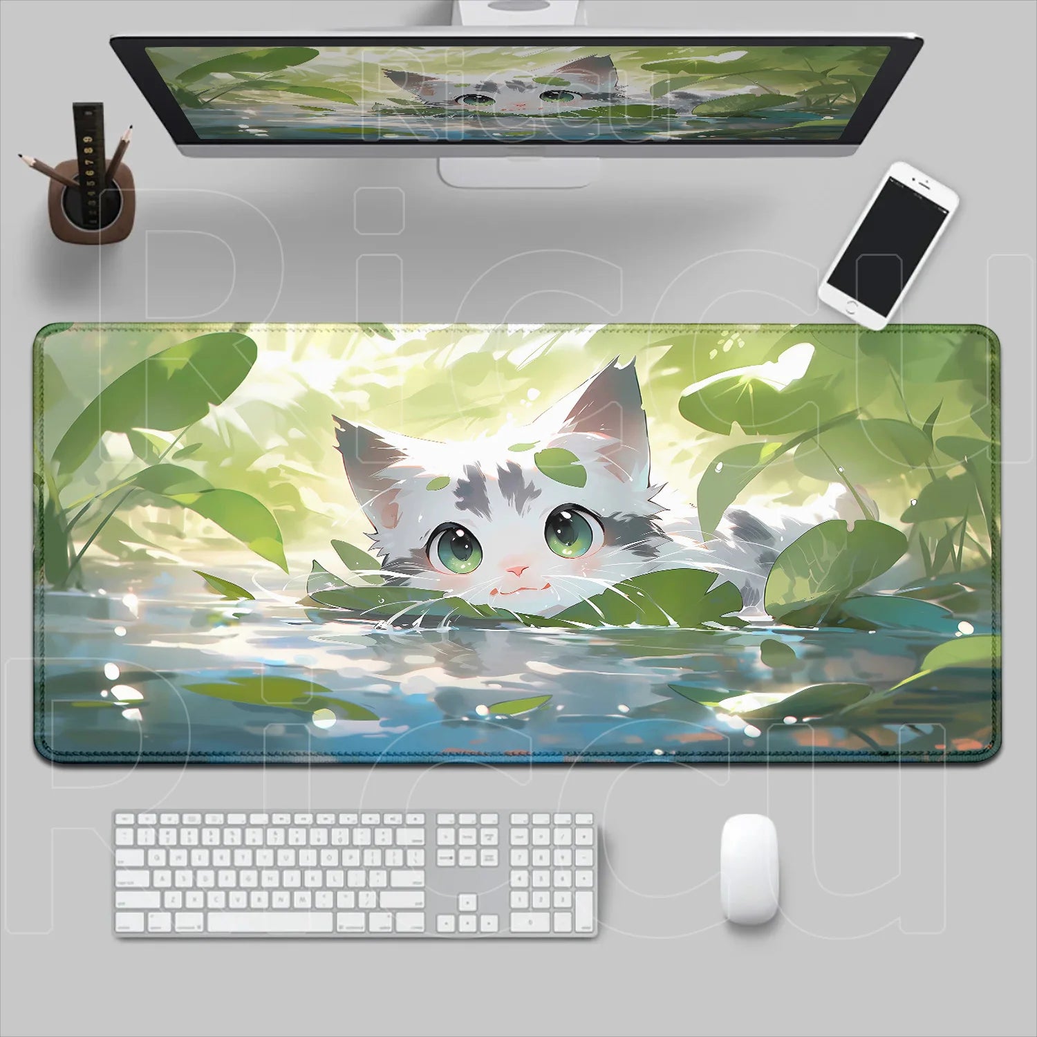 New Original Mouse Pad Anime Cute Cat Mousepad 400x700mm Large Keyboard Mats Kawaii Desk Mat Company Desk Pad for Gift Mousepads