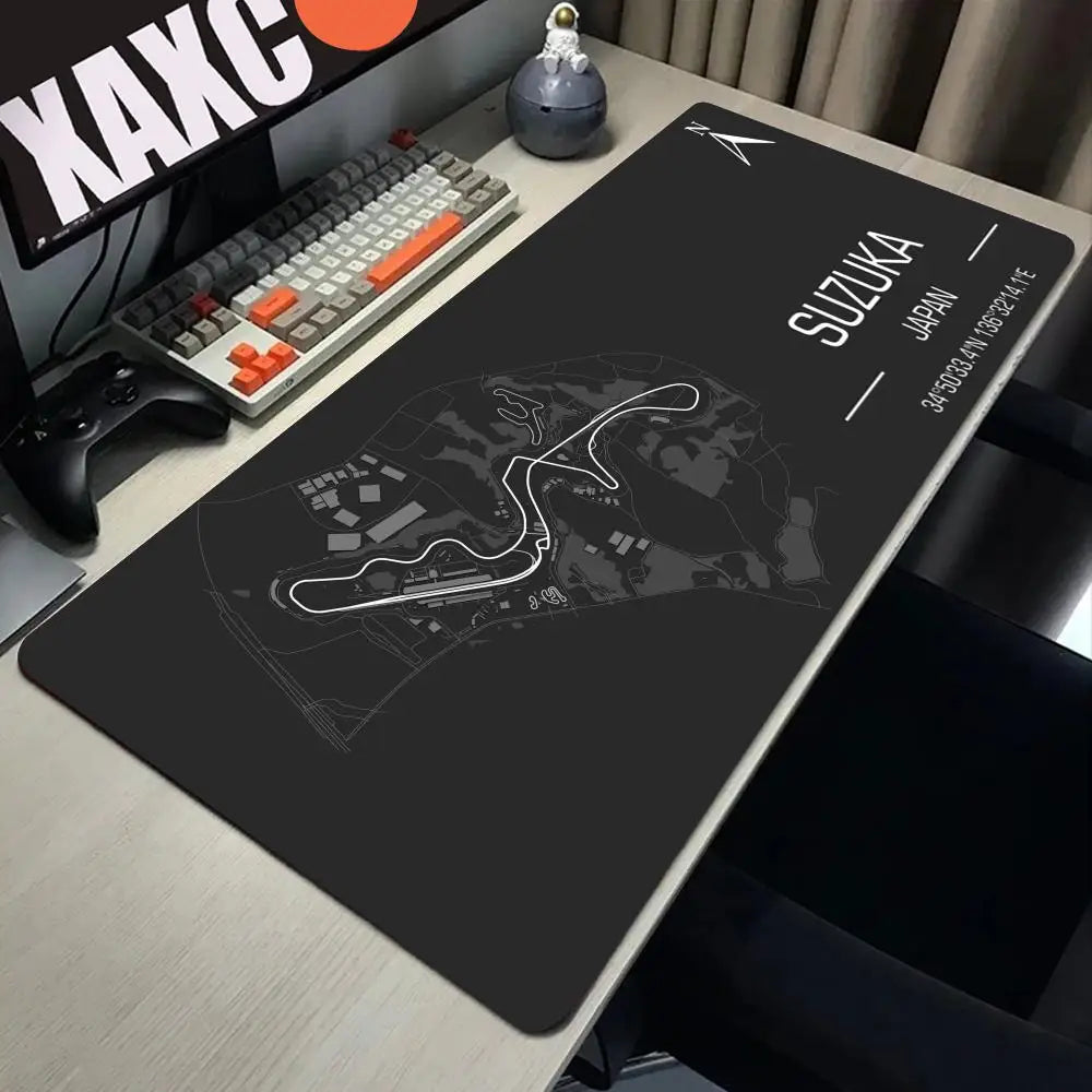 Formula 1 Racing Circuit Mouse Pad Desk Mouse Pad Cute HD Desk Pad Extended Gaming Keyboard Mats Large XXL Gamer Mousepad 90x40