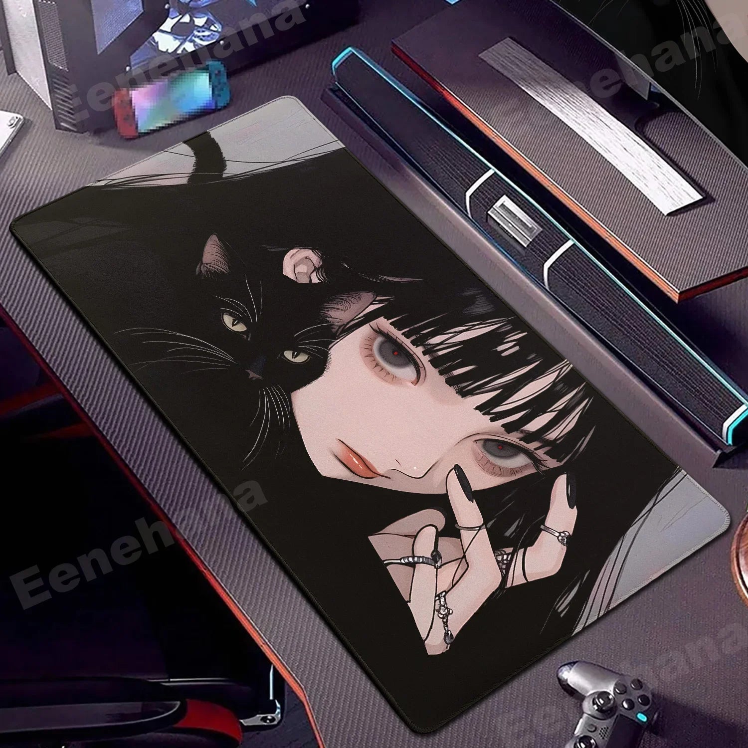 ftvae Devil Mask Rubber Mousepad Anime Goth Girls Gaming Mouse Mat Gamer Locking Edge Computer Mouse Pad Big Office HD Print Des
