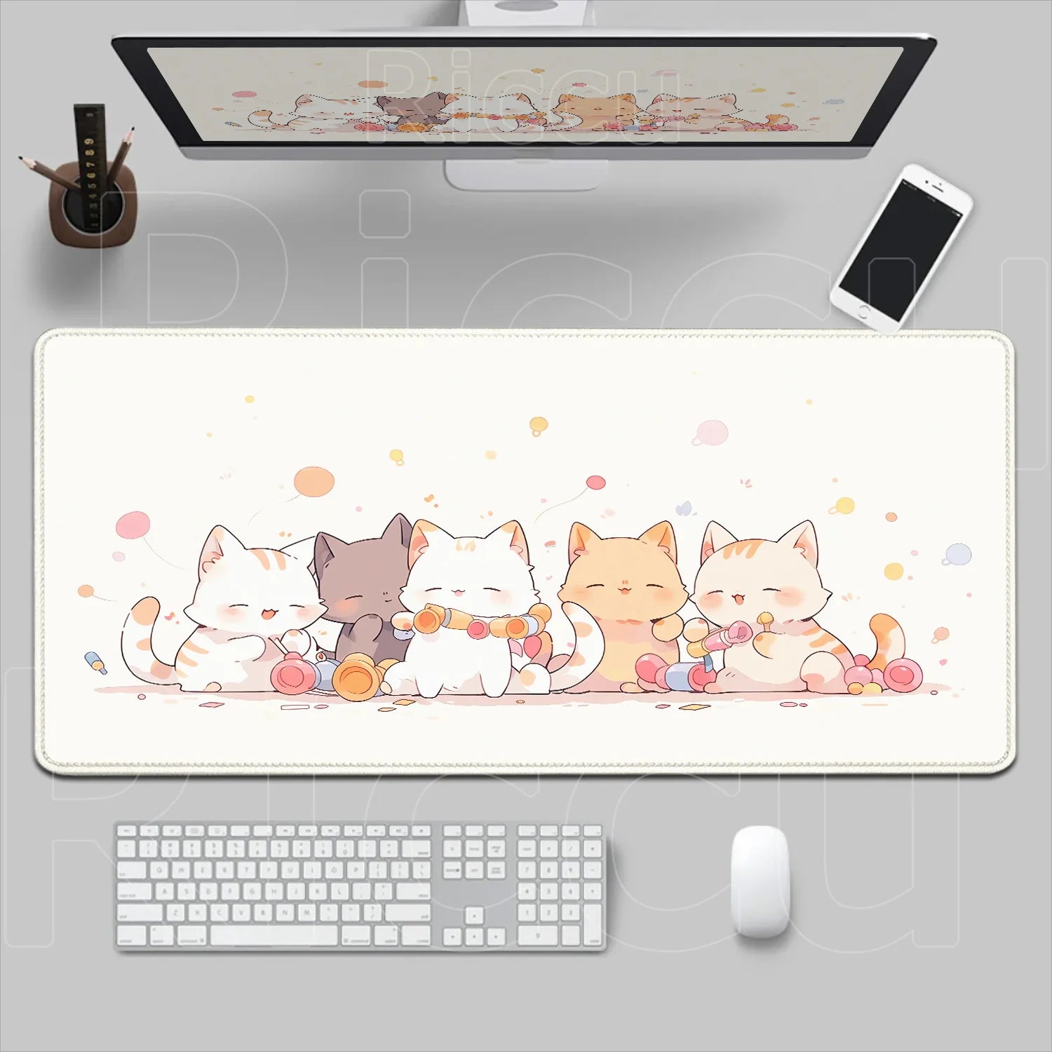 New Original Mouse Pad Anime Cute Cat Mousepad 400x700mm Large Keyboard Mats Kawaii Desk Mat Company Desk Pad for Gift Mousepads