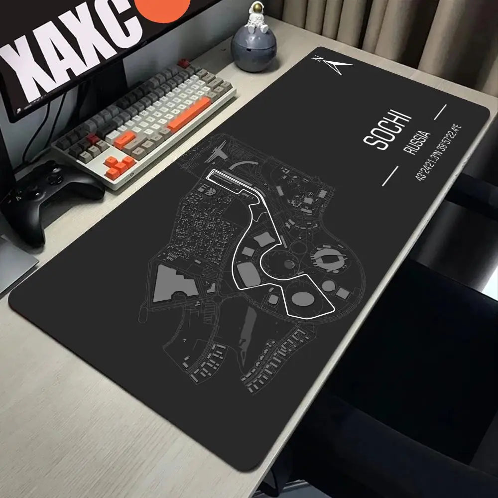 Formula 1 Racing Circuit Mouse Pad Desk Mouse Pad Cute HD Desk Pad Extended Gaming Keyboard Mats Large XXL Gamer Mousepad 90x40