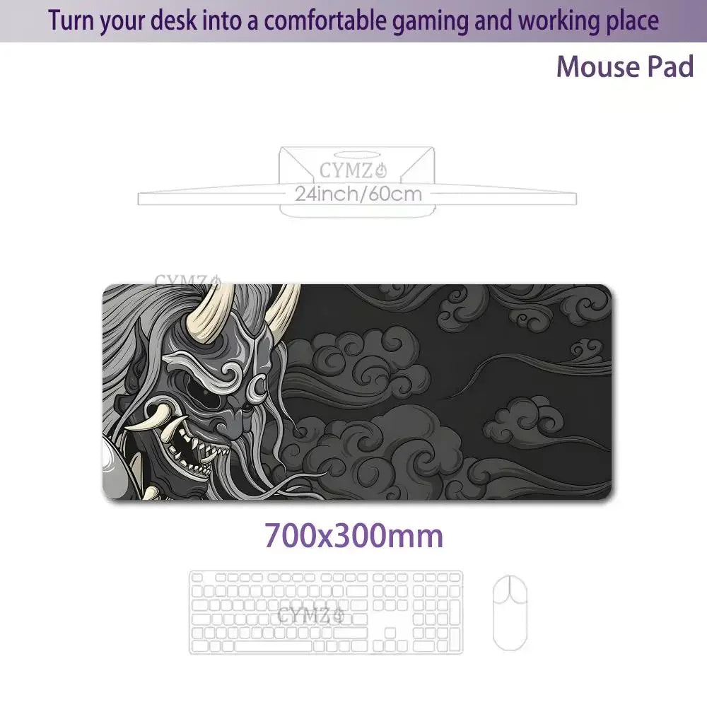Japanese Ghost samurai gaming Mouse Pad Desk Mat rubber anti-slip Durable desk accessories Keyboard desktop pads maus pad rug
