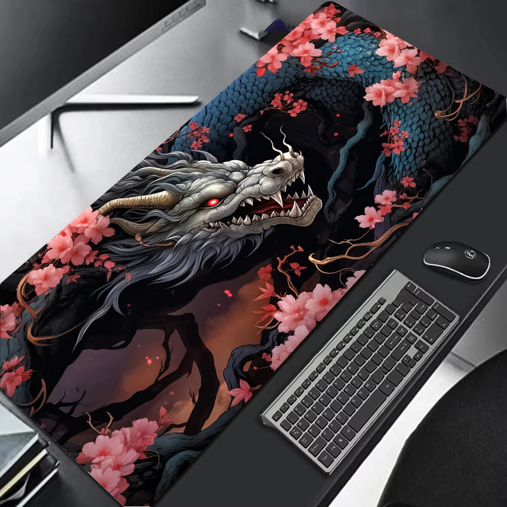 Japanese Dragon Large Gaming Mousepad XXL Keyboard Gamer 900x400 speed Mouse Pad on The Table Speed Desk Mat Anime